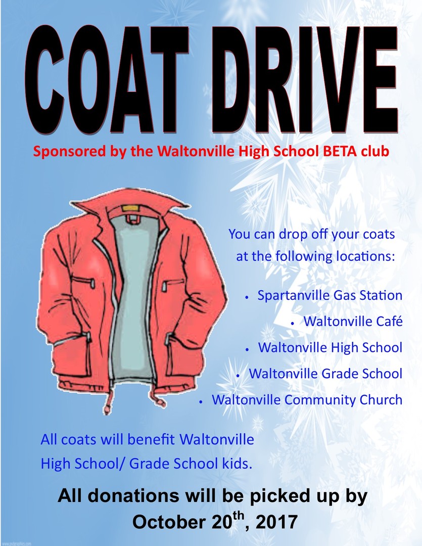 WCUSD1 The Waltonville High School BETA Club is sponsoring a coat